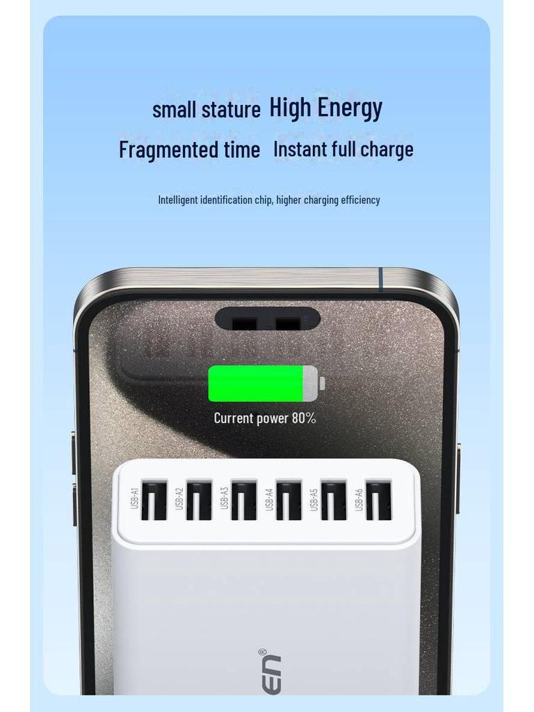 Многопортовое USB-зарядное устройство PISEN: Настольная вилка для быстрой зарядки устройств Apple и Android