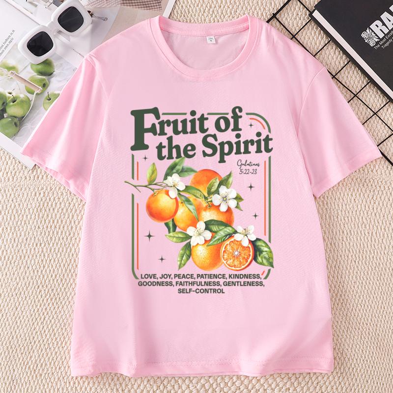 Christian TShirt Unisex Unisex Fruit of The Spirit Graphic Tees Vintage Oranges Tee Aesthetic Fruit T Shirt Bible Verse Tees