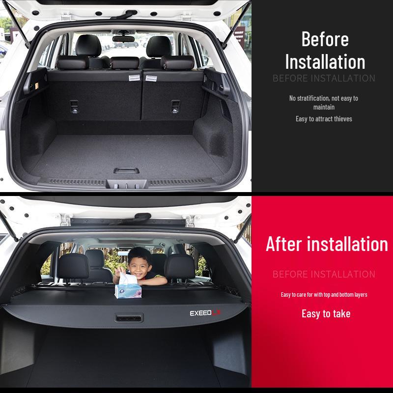 Exeed LX Trunk Cover & TXL Sunshade Rear Storage Partition