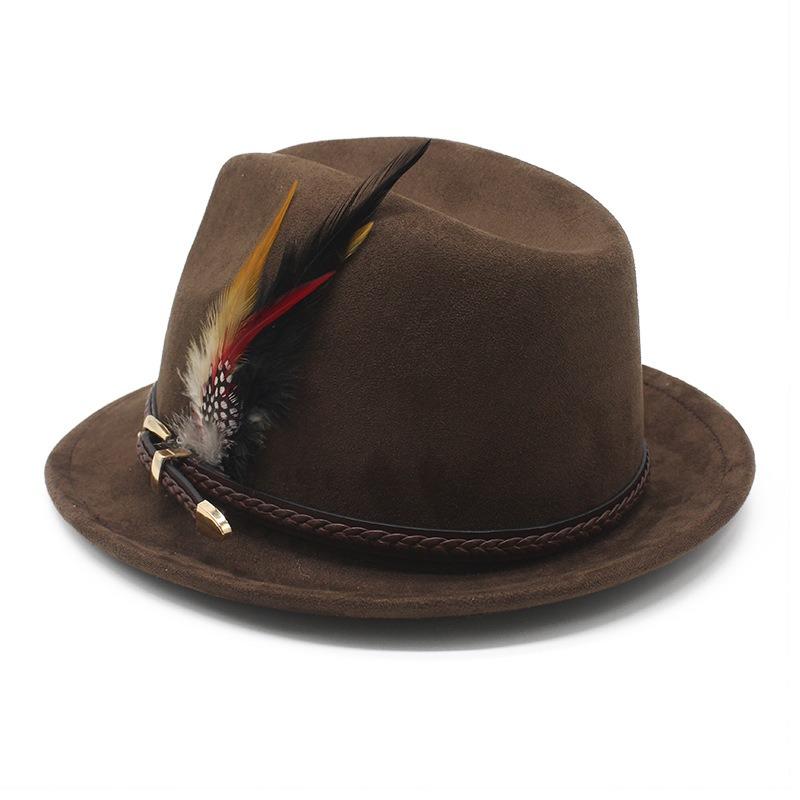 Faux Suede Gentleman Hat Small Brim Classic Jazz Panama Hat