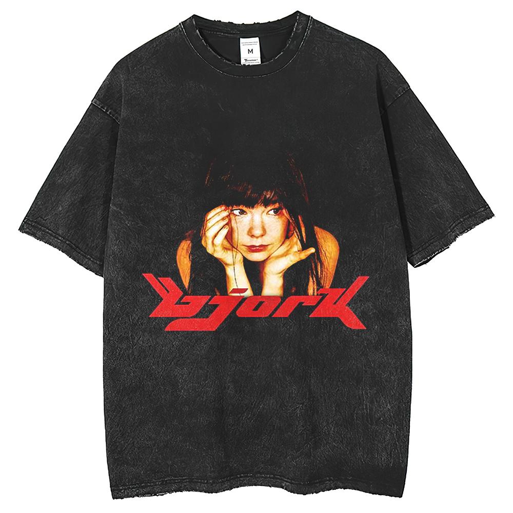 Mens Harajuku Short Sleeve 2023 Summer Vintage Wash Tshirt Womens Girl Vintage Pattern Print Tshirt Oversize Hip Hop Casual