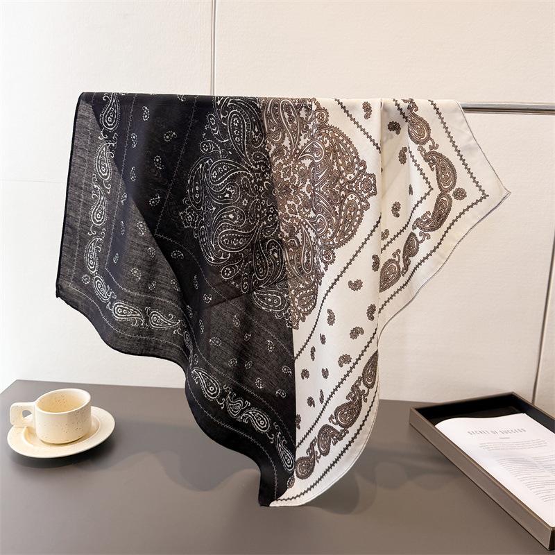 Cashew Print Hairbands Scarf Women Elagant Cotton Linen Feeling Bandana Neck Kerchief Head Bands Foulard Female Scarfs