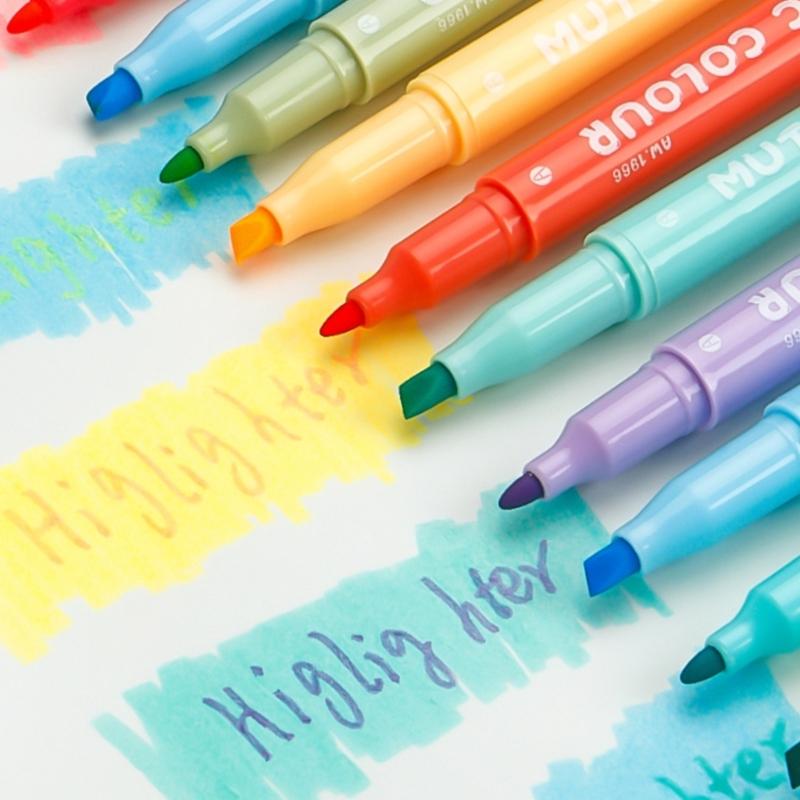 6/12/24 Цвета Маркеры-хайлайтеры Многофункциональная ручка-хайлайтер Флуоресцентная ручка Двусторонние хайлайтеры для журнала
