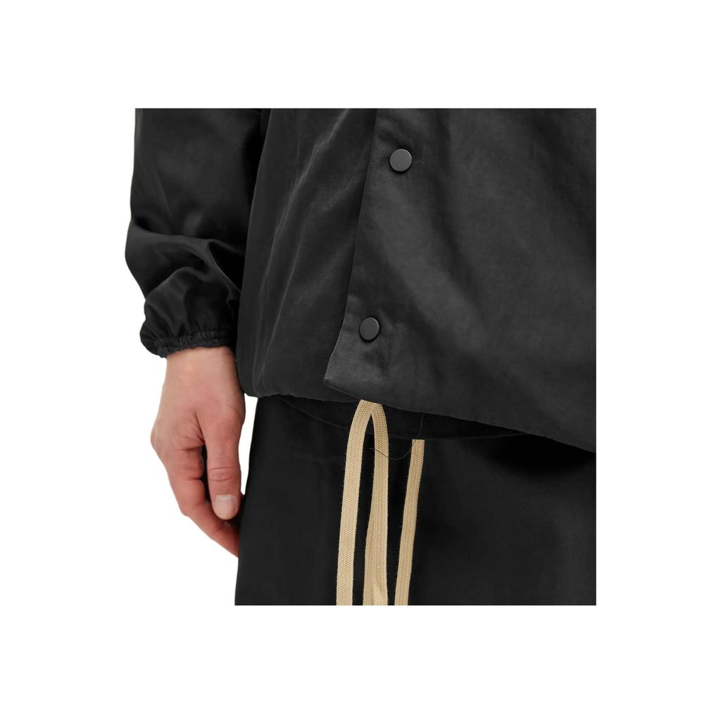 Fear of God Essentials Нейлоновая куртка-ветровка с капюшоном и текстурой Черная Мужская Верхняя одежда 202BT246370F