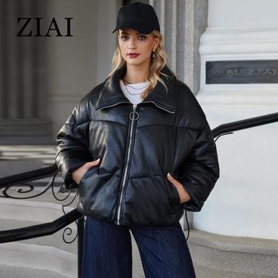 2024 зимняя короткая куртка из искусственной кожи для женщин, теплое стеганое пальто, женские парки из искусственной кожи, стеганая модная верхняя одежда для девочек WU-67