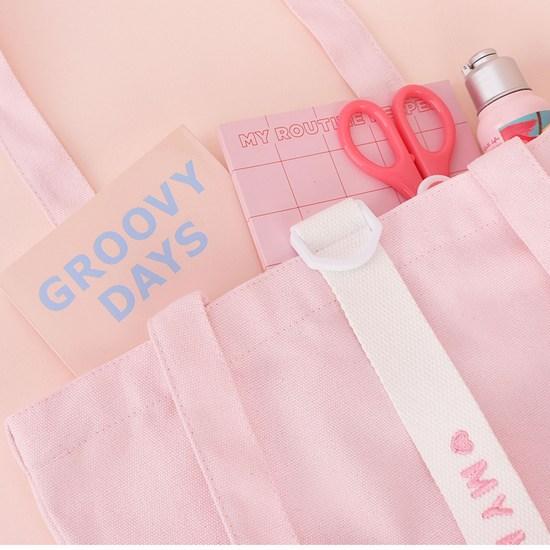 Sanrio My Melody Kuromi Daily Eco Bag Strap Canvas Bag School Bag, a Popular Character In Korea