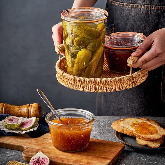 Стеклянная банка для хранения пищевых продуктов 350/800 мл с крышкой, герметичный контейнер для сахара, чая, штабелируемая, устойчивая к высоким температурам, герметичная кухонная банка для кофе