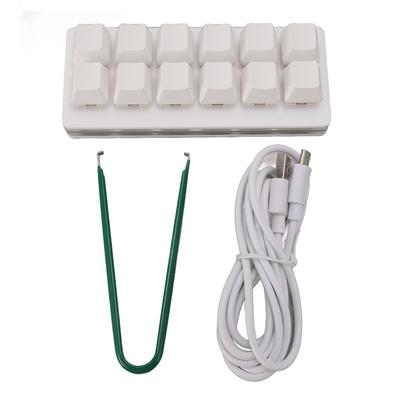 Игровая клавиатура с 12 клавишами, USB Type C, проводная, программируемая, RGB, многофункциональная, маленькая, механическая, красная