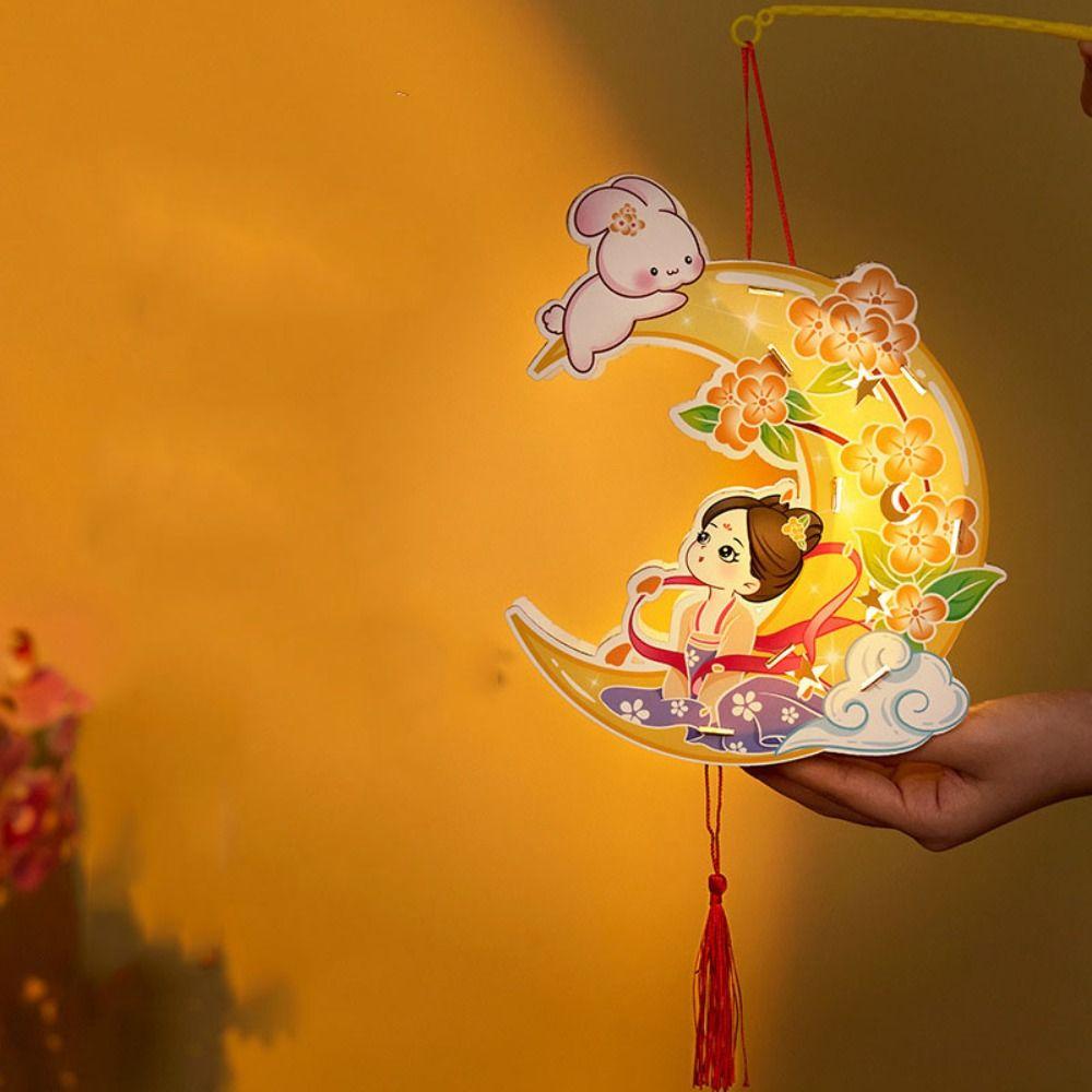 Светящиеся кроличьи фонарики Мультяшный фонарик Набор материалов для DIY Фонарь на Праздник середины осени Подарки