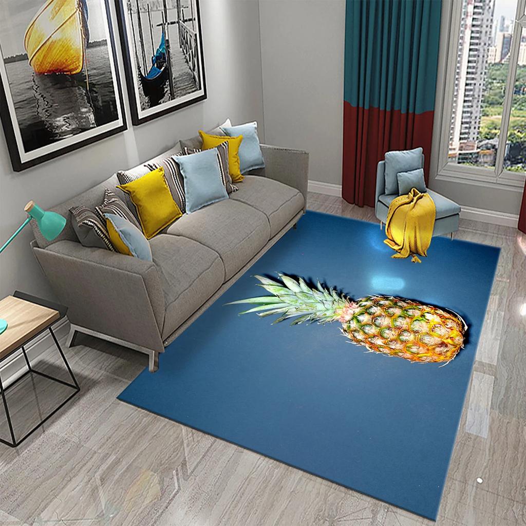 3D Забавный Ковер Ананас Ковры с Рисунком Свежих Фруктов Ковер для Гостиной Коврик для Пола в Детской Спальне Ковер Окно Прикроватный Домашний Декор