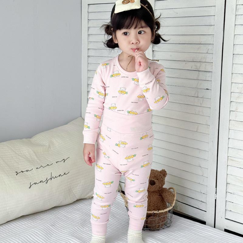 25 Стилей Детский Хлопковый Комплект Нижнего Белья с Завышенной Талией для Мальчиков и Девочек - Защита Животика, Бесшовный, Теплая Осенне-Зимняя Домашняя Одежда