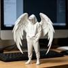 3D-печатная фигурка ангела, декоративная статуэтка крылатого человека, скульптура в худи для мальчиков для полки в домашнем офисе, рабочего стола