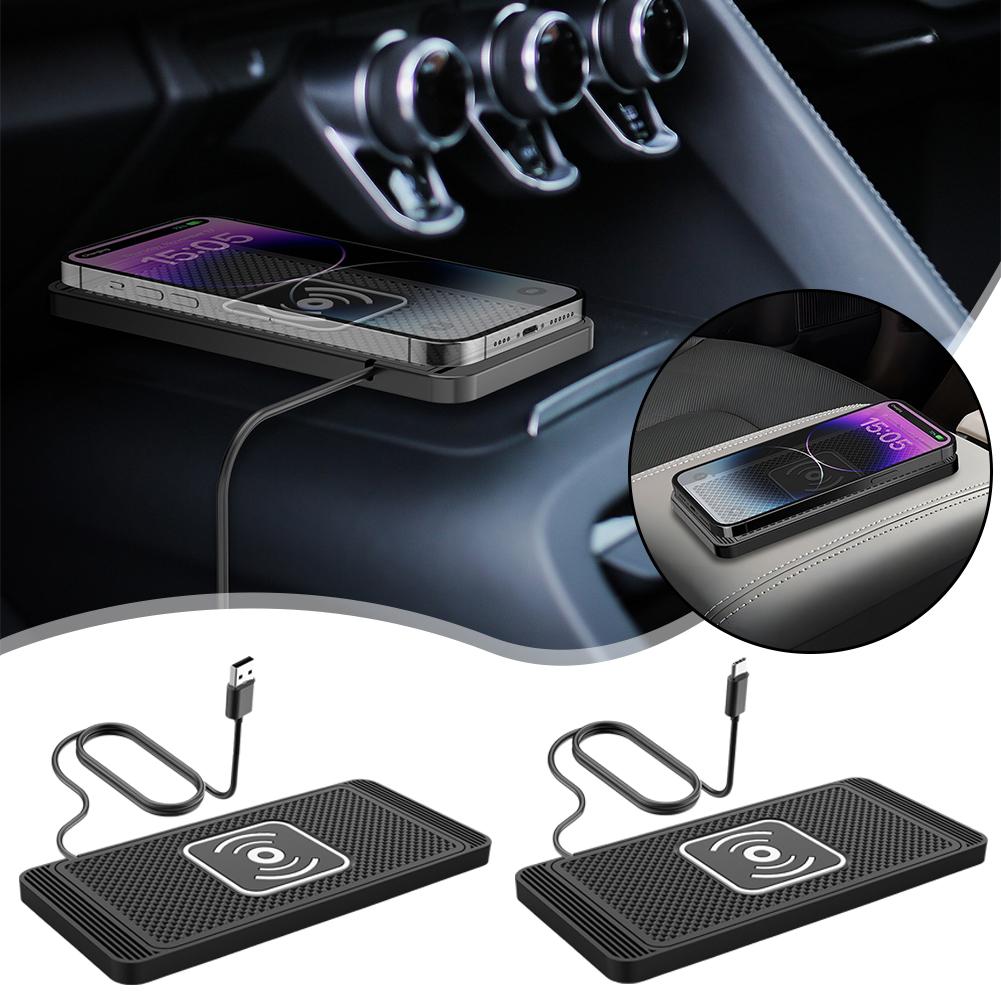 Car Wireless Charger Silicone Non Slip Pad For IPhone Phones Station Car Pad And Charging Wirel V3K4