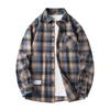 Men Shirt Plaid Loose Street Long Sleeve Casual Shirt Black Oversized Soft Shirt Spring Autumn