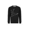 Crew Neck Letter Print Fleece Long Sleeve Sweatshirt Men Sweatshirt Black 40KC424