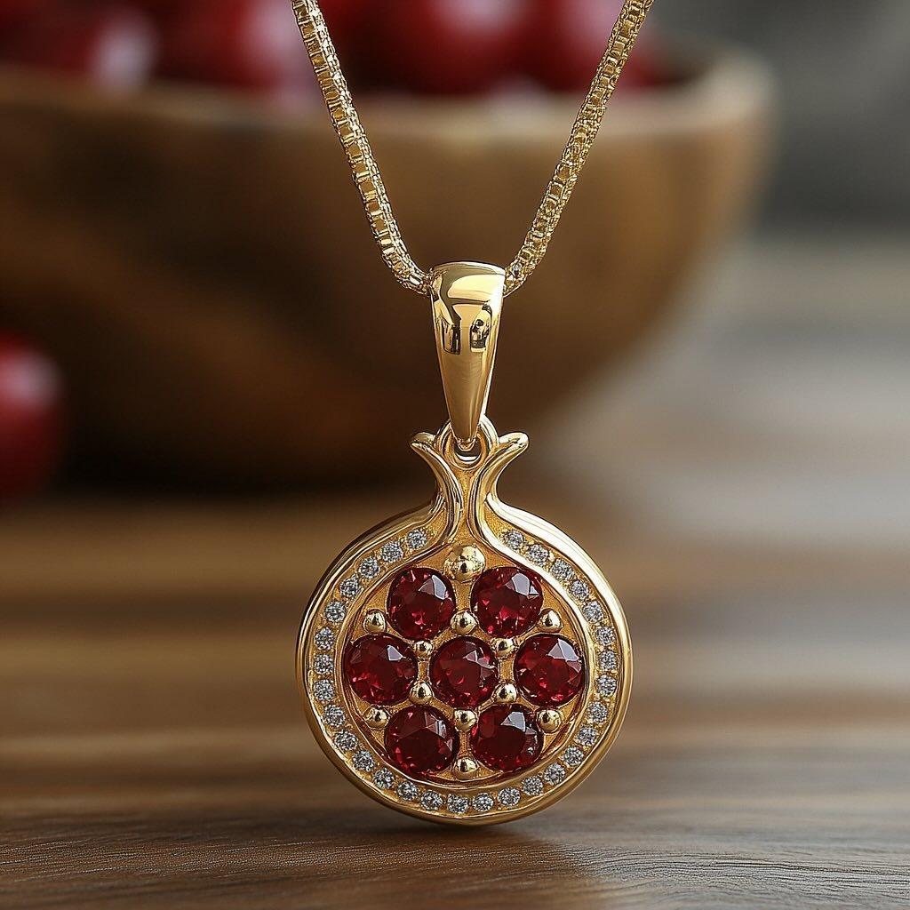 LATS Gold Red Pomegranate Necklace Leaf Crescent Earrings Female Design Accessories Jewelry