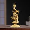 Boxwood Dragon Statue Chinese Auspicious Beast Solid Wood Carving Home Porch Ornaments Room Office Tabletop Car Decor Crafts