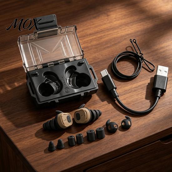 Outdoor Range Gear Shoot Ear Protection Earplugs, Bluetooth-compatible Electronic Hearing Earbuds, NRR Earplugs for Hunting 26dB Sound Amplification
