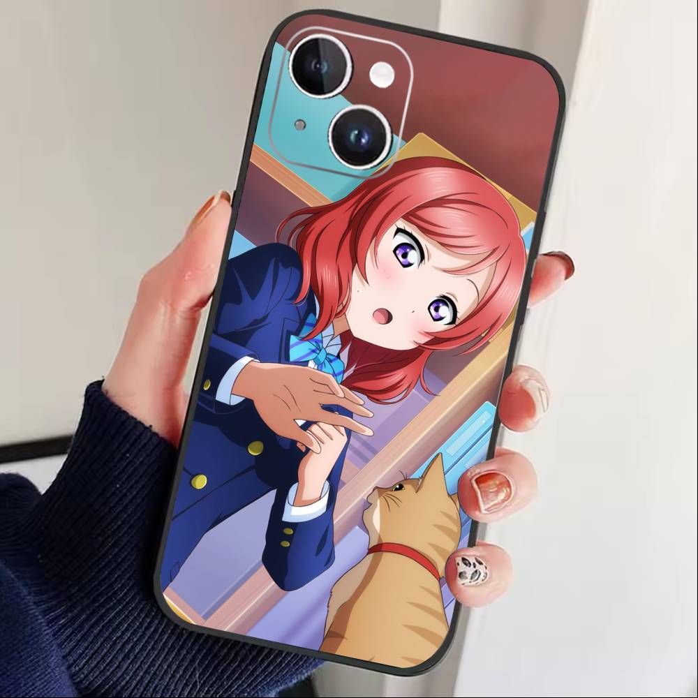 Love Live-Нисикино Маки Чехол для телефона для iPhone17,16,15,14,13,12 Plus,Max Мягкий Силиконовый Черный Чехол