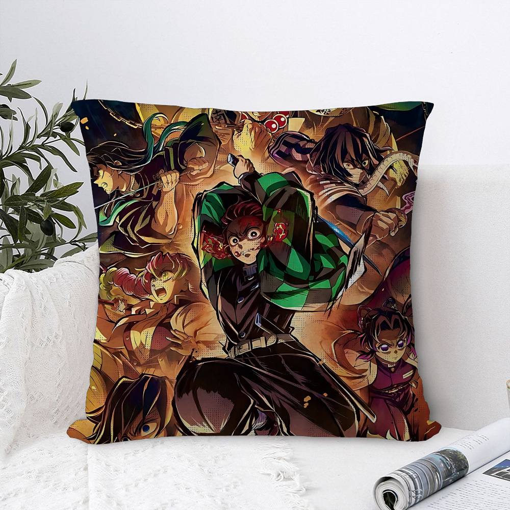 Anime DDemonS SSlayerS Cushion Cover Car Throw Pillow Case For Sofa Car Christmas Gift xcm xcm