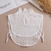 Cotton Fake Collar White Lace Floral Women Detachable False Collar Blouse Removable Stand Collar Tie Sweater Decoration