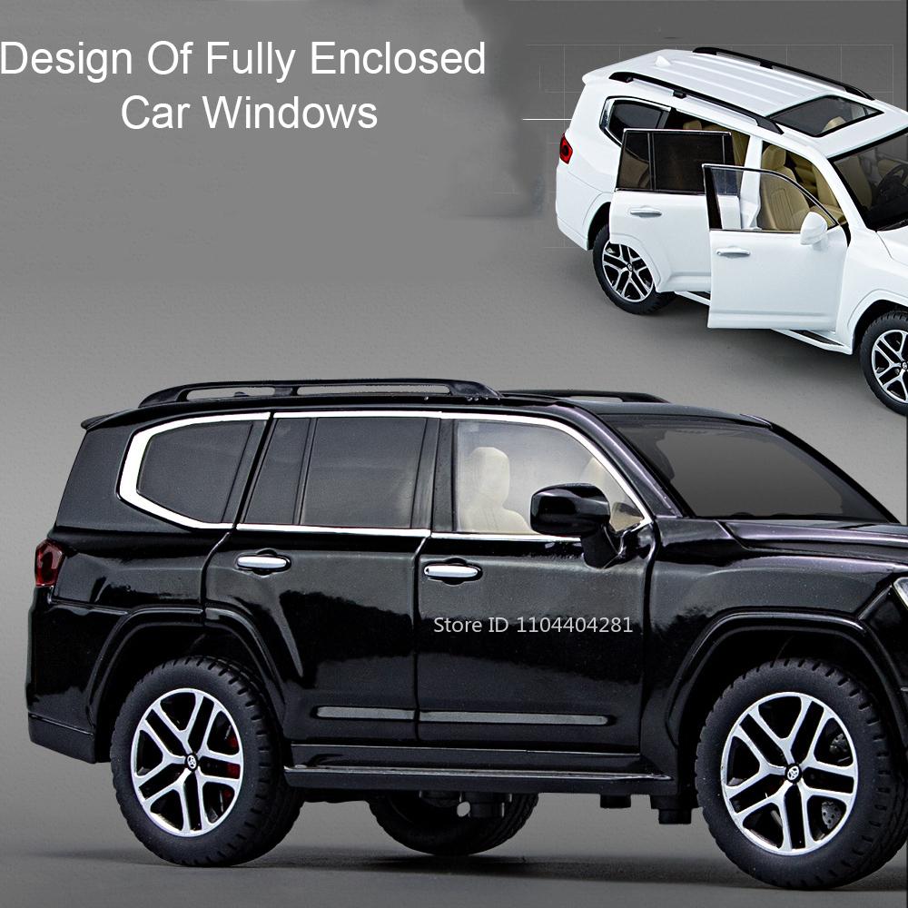 1:24 Модели игрушек Land Cruiser Rav4 Сплав Литой автомобиль Звук Свет Оттягивание Открывающиеся двери Резиновые шины Миниатюрные автомобили Коллекционировать Подарки
