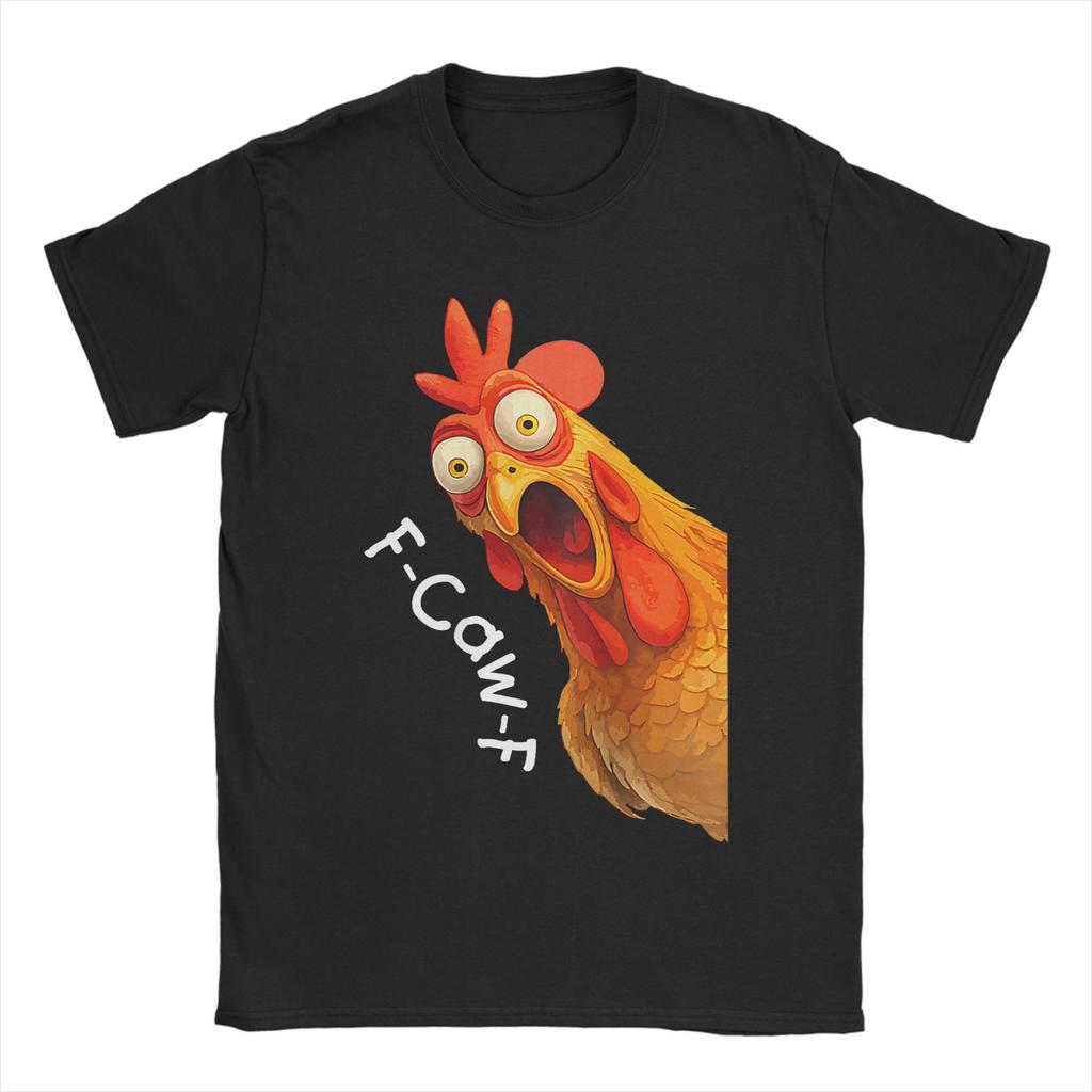 Men's T-Shirts F-Caw-F Funny Chicken FCAWF Meme Funny Cotton Tees Short Sleeve T Shirt Crewneck Clothes Birthday Gift