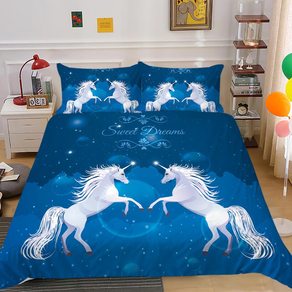 2023 Новый стильный комплект одеяла с подушкой для постельного белья, уникальный дизайн, домашний текстиль, пододеяльник с принтом единорога, комплект для девочек, один пододеяльник