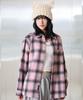 UNKNOWN PLANET Brushed Pink Check Oversized Shirt Pink
