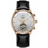 Carnival Men's Automatic Skeleton Leather Watch In Rose Gold and White