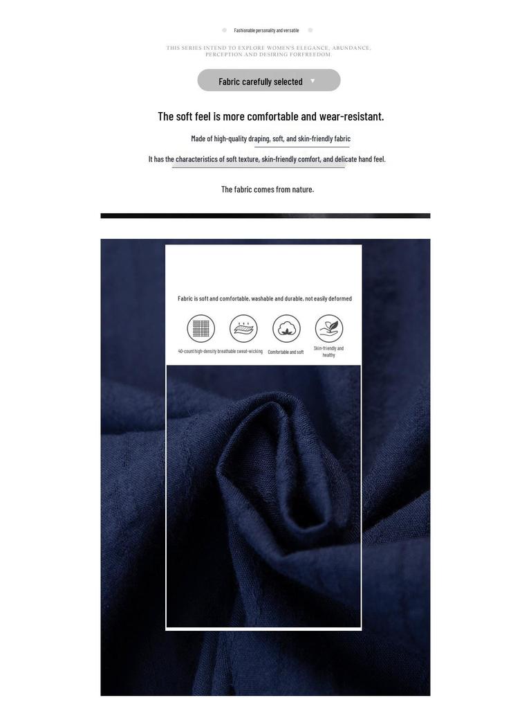 Женская блузка большого размера из чистого хлопка с отложным воротником - Мода ранней осени для мам среднего возраста