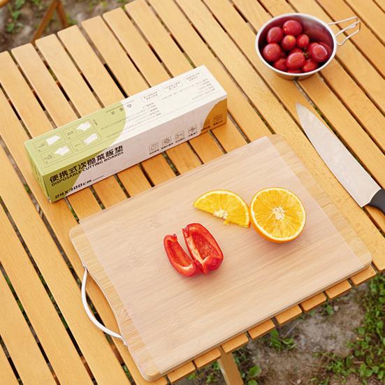 300CM/Roll Outdoor Disposable Cutting Board Mat with Two-Way Slider Cutter Camping BBQ Picnic Anti-Slip Meat Vegetables Cutting Pad