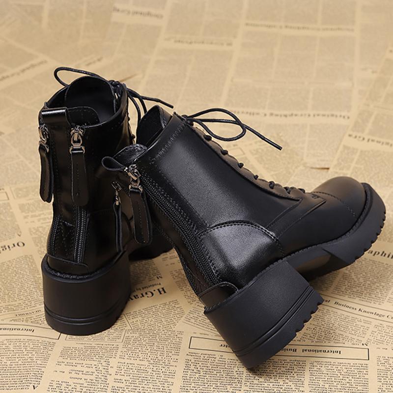 Платформа Женские Ботильоны Каблуки Туфли Зимняя Мода Новые Кожаные Туфли Женские Тенденции 2024 Зимние Сапоги Платье Mujer Chelsea Botas