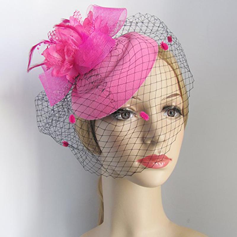 Повязка на голову с перьевой вуалью и кружевным цветком, женская элегантная шляпка, головной убор, заколки для волос, очаровательная заколка для волос для свадебной вечеринки