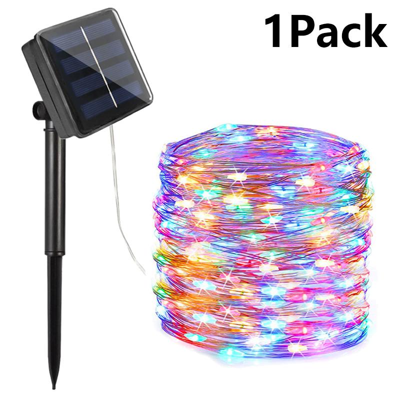 LED Outdoor Solar Lamp String Lights Timing Fairy Holiday Christmas Party Garland Solar Garden Waterproof Decorative Lights