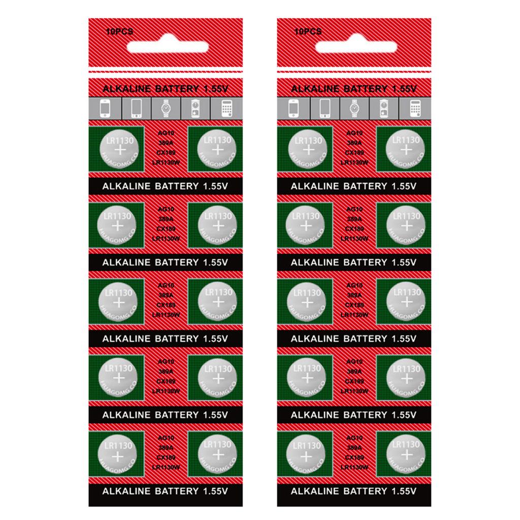Pack of 10pcs/20pcs LR1130 Batteries Button Cell Battery for Long Terms Power for Watches and Key Fob Power Supplies