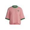 adidas Оригиналы Унисекс Adicolor Heritage Now Оверсайз Винтажный Логотип Трилистник Нейлоновый Креп Повседневная Футболка Супер Поп Розовый IB2061