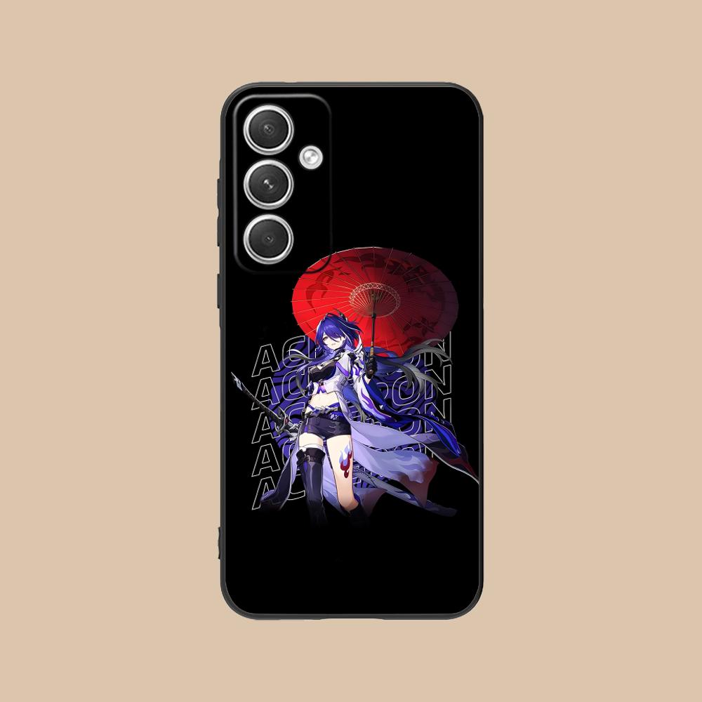 HSR Acheron Матовый ТПУ Чехол для Мобильного Телефона для Samsung Galaxy S26 S25 S24 S23 S22 S21 S20 Note20 Plus FE Ultra Цветной Чехол
