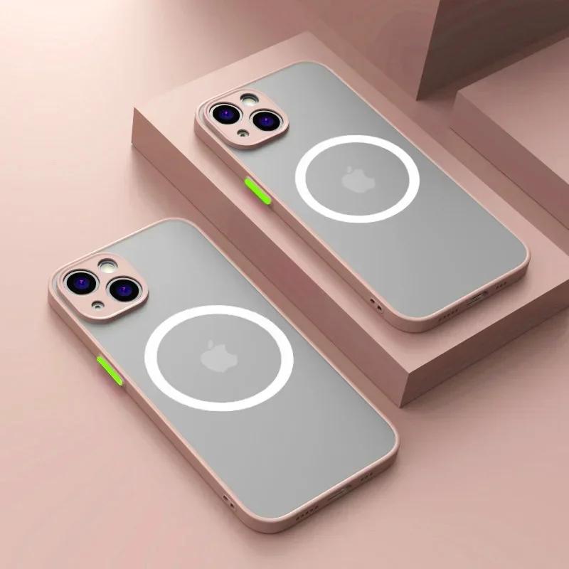 Роскошный магнитный чехол с беспроводной зарядкой для Magsafe для iPhone 15 14 13 12 11 Pro Max X XR XS 7 8 Plus, мягкий противоударный чехол из ТПУ