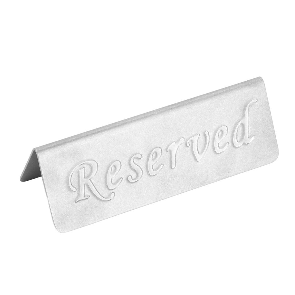 Нержавеющая сталь Знак "Зарезервировано" Английская буква "Reserved" Маркер для стола Пескоструйная обработка Поверхность Серебристая