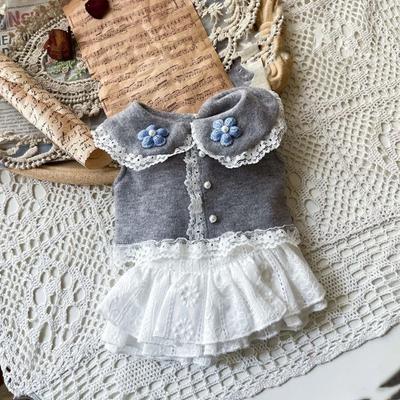 Одежда для питомцев весна и лето новая юбка для померанского шпица рубашка для шнауцера платье для кошки юбка с двойным цветком весна и лето