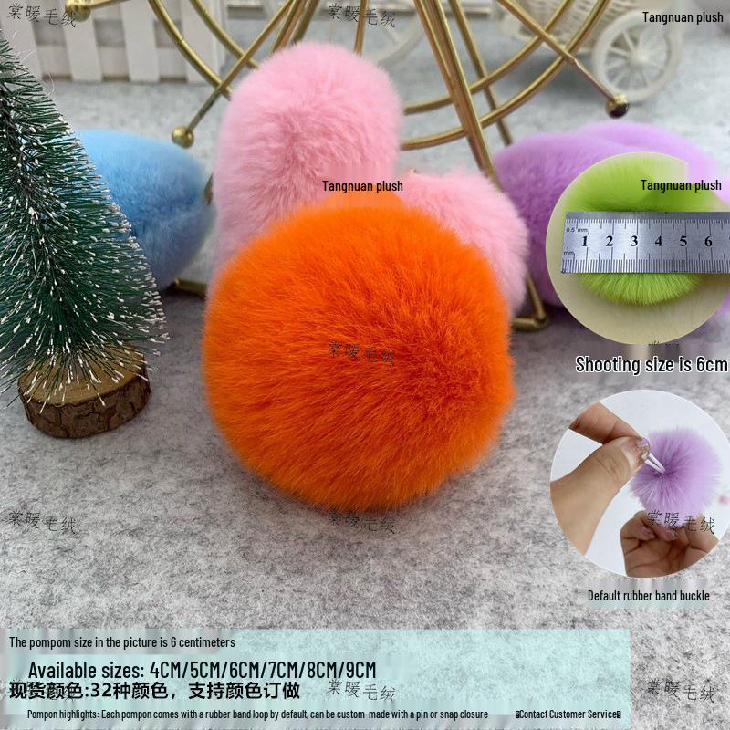 3cm 4cm 5cm Colored Imitation Rabbit Fur Pompon for Clothing, Bag Charms, Shoes & Hats DIY Decoration