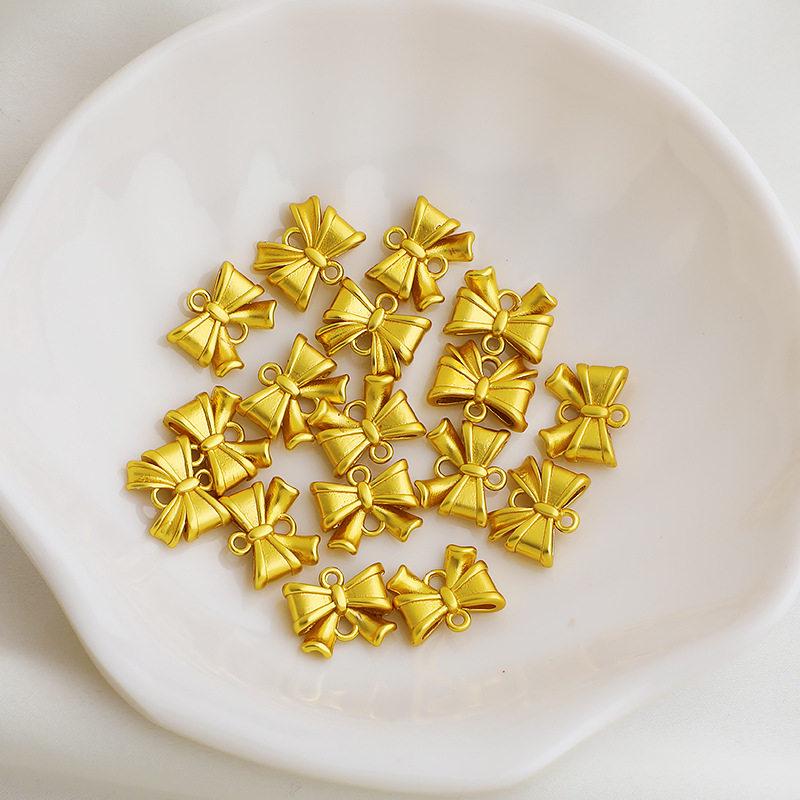 Gold-Plated Double Pendant Butterfly Bow Charm Bracelet Necklace DIY Jewelry Tassel Accessory