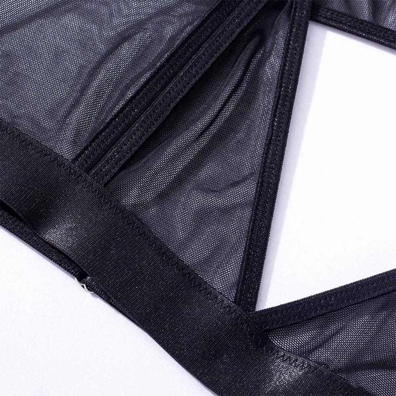 Aduloty Сексуальное эротическое белье, соблазнительная сетчатая марля, полые перспективы, увеличенное кольцо на шею, железное кольцо, соблазнительный женский комплект нижнего белья