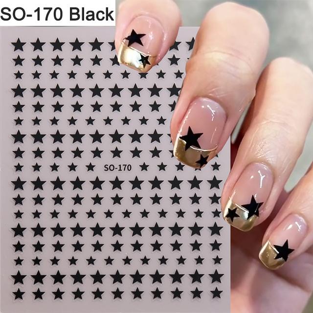 Наклейки для ногтей с серебристыми звездами, 3D бронзирующий лазер, белый крест, звездный свет, глянцевый Y2k, стильные клейкие украшения для маникюра, SO-167
