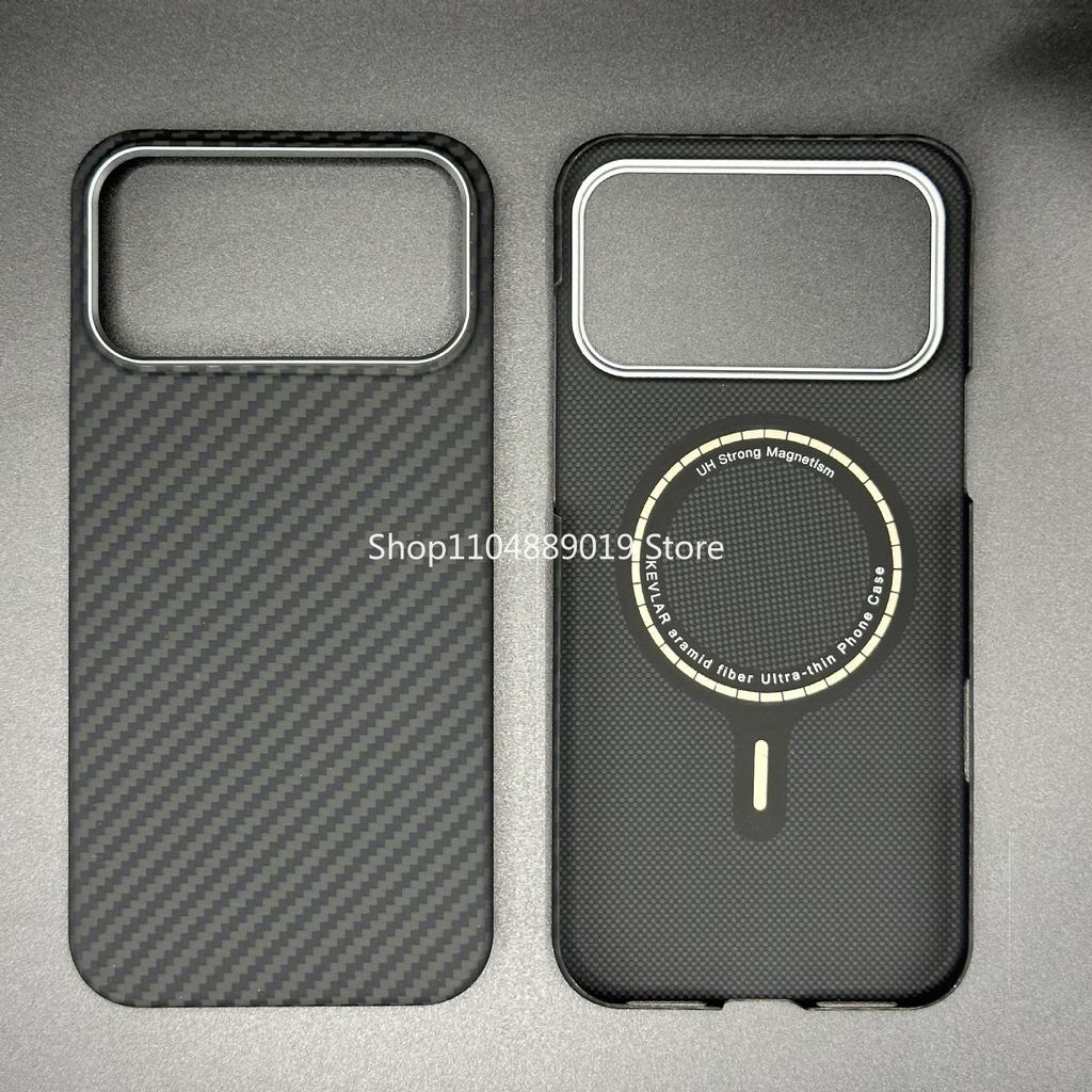 Настоящее арамидное углеродное волокно для iPhone 17 Air 16 pro max 15pro Ультратонкий магнитный чехол Защита от падения Металлическая защита объектива Жесткая крышка