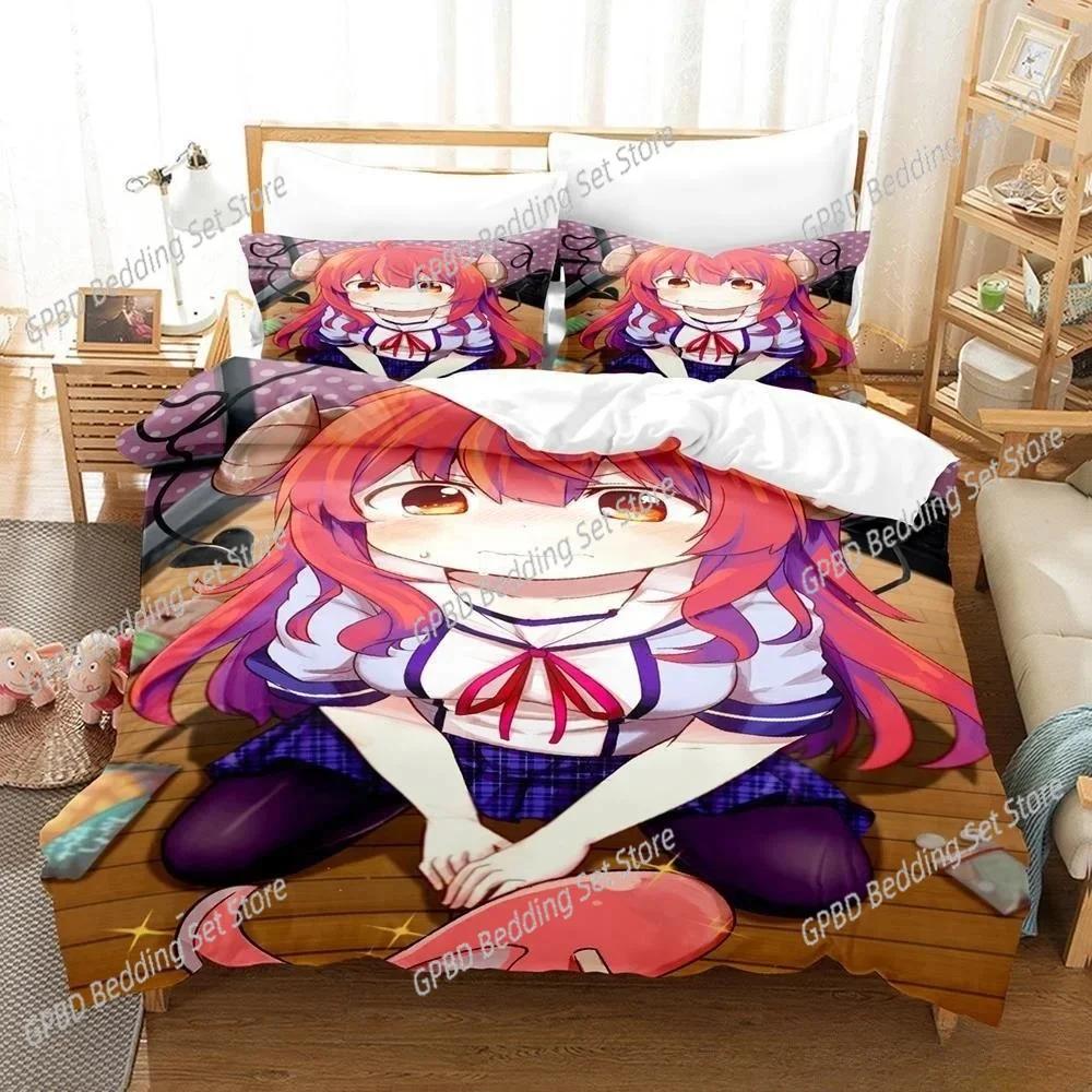 Новый комплект постельного белья Anime Girls The Demon Girl Next Door Single Twin Full Queen King Size Bed Set Adult Kid Bedroom Duvetcover Sets