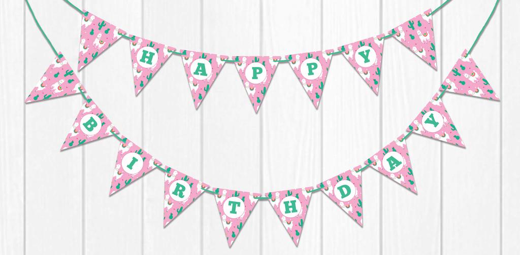 Inkdotpot Birthday Party Decorations Happy Birthday Party Garland Baby Girls Stripe Pennant Banner
