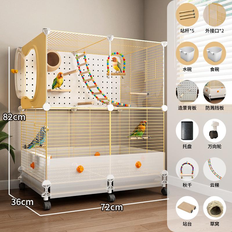 Large Bird Cage for Parrots Anti-Scatter Design for Cockatiels & Budgies, Luxury Aviary for Lovebirds Premium Pet Flying House