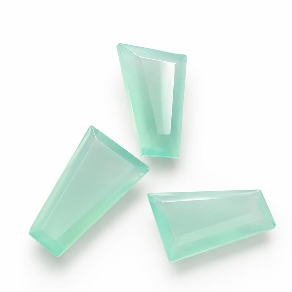 Natural Aqua Chalcedony Angel Shape Loose Gemstone for Jewelry Making 10x20mm